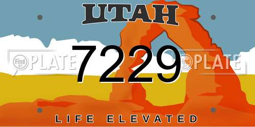 7229 Utah License Plate