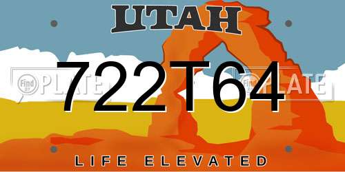722T64 Utah License Plate