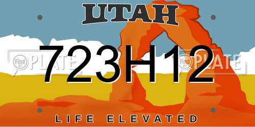 723H12 Utah License Plate