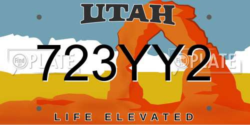 723YY2 Utah License Plate