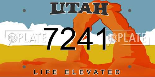 7241 Utah License Plate