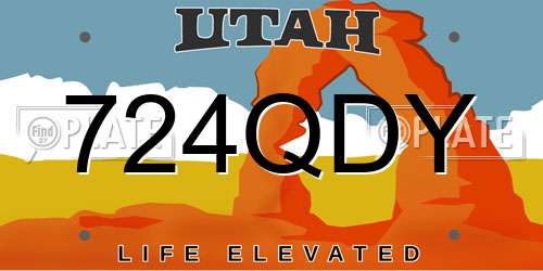 724QDY Utah License Plate