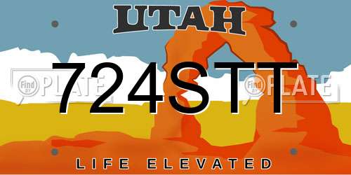 724STT Utah License Plate