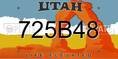725B48 Utah License Plate