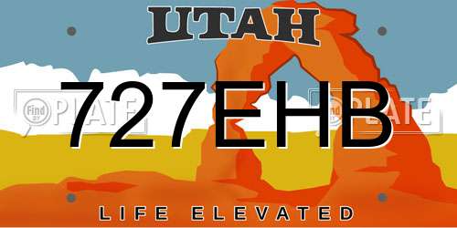 727EHB Utah License Plate