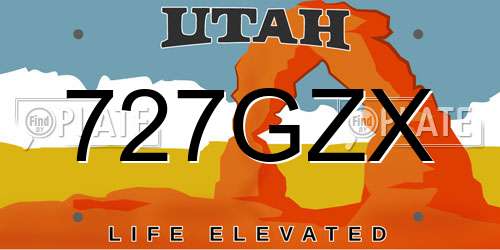 727GZX Utah License Plate