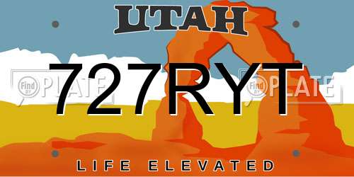 727RYT Utah License Plate