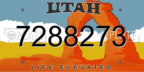 7288273 Utah License Plate