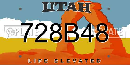 728B48 Utah License Plate
