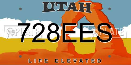 728EES Utah License Plate