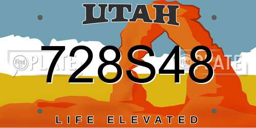 728S48 Utah License Plate