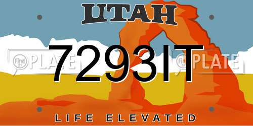 7293IT Utah License Plate