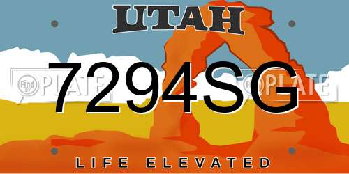7294SG Utah License Plate