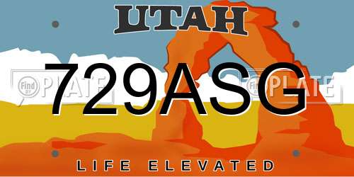 729ASG Utah License Plate