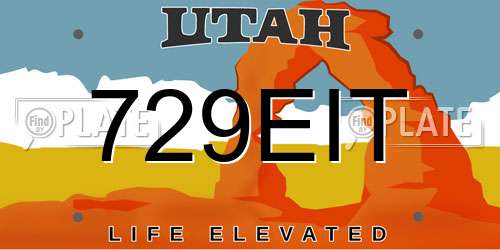 729EIT Utah License Plate