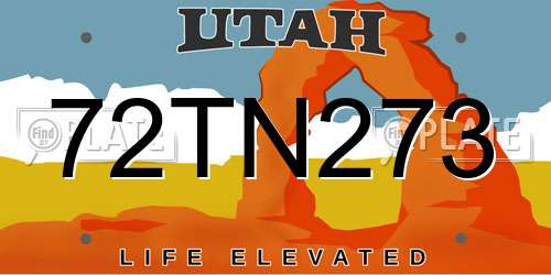 72TN273 Utah License Plate