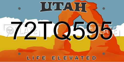 72TQ595 Utah License Plate
