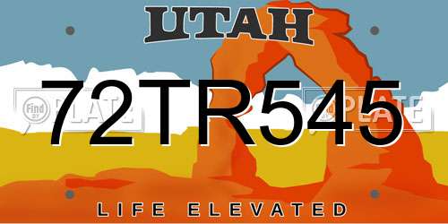 72TR545 Utah License Plate