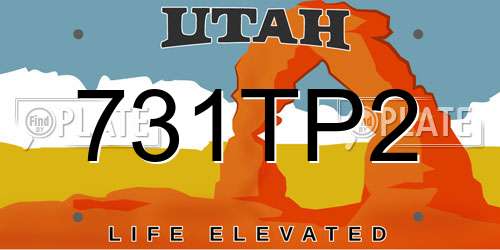 731TP2 Utah License Plate