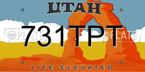 731TPT Utah License Plate