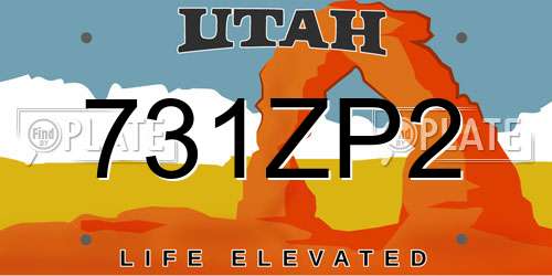 731ZP2 Utah License Plate