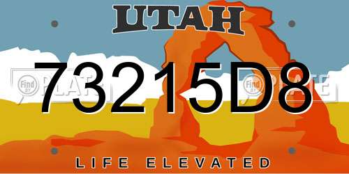 73215D8 Utah License Plate