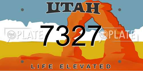 7327 Utah License Plate