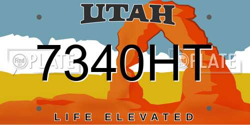 7340HT Utah License Plate