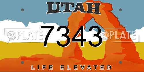 7343 Utah License Plate