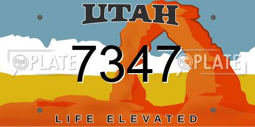 7347 Utah License Plate
