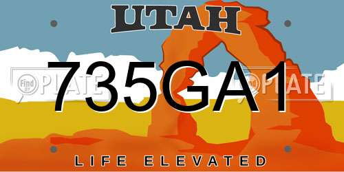 735GA1 Utah License Plate