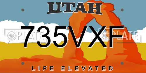 735VXF Utah License Plate