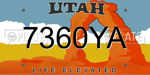 7360YA Utah License Plate