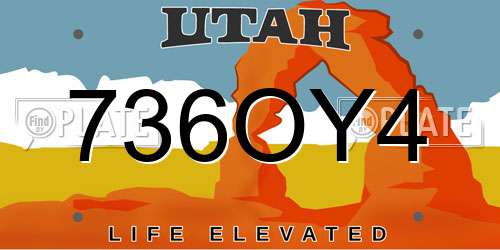 736OY4 Utah License Plate