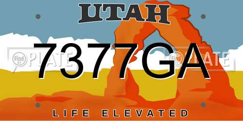 7377GA Utah License Plate