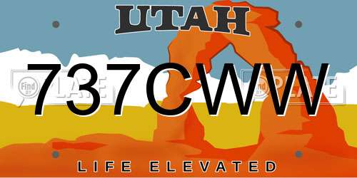 737CWW Utah License Plate