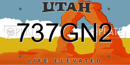 737GN2 Utah License Plate