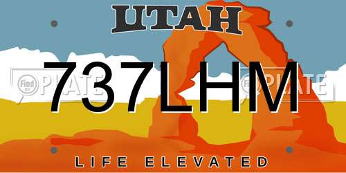 737LHM Utah License Plate