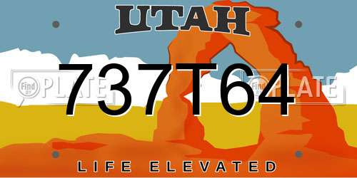 737T64 Utah License Plate