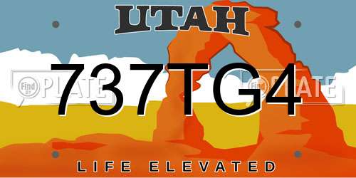 737TG4 Utah License Plate
