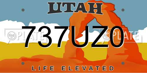 737UZ0 Utah License Plate