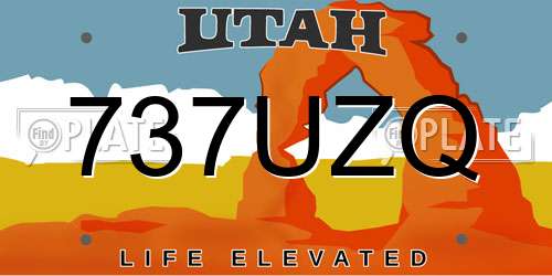 737UZQ Utah License Plate