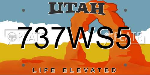 737WS5 Utah License Plate