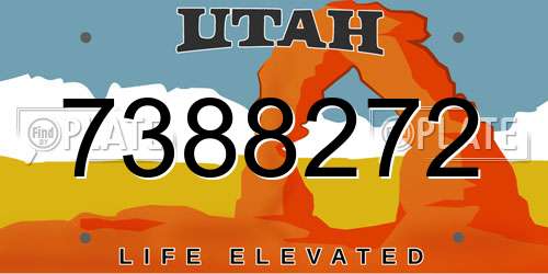 7388272 Utah License Plate