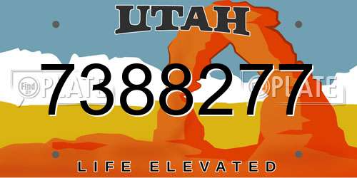 7388277 Utah License Plate