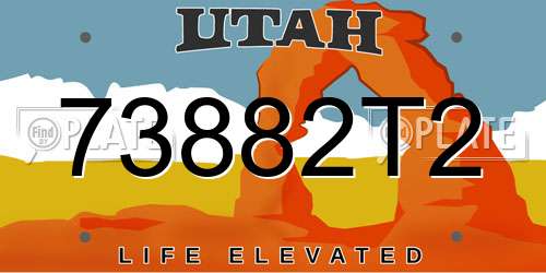 73882T2 Utah License Plate
