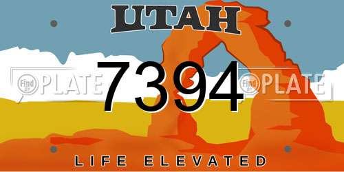 7394 Utah License Plate