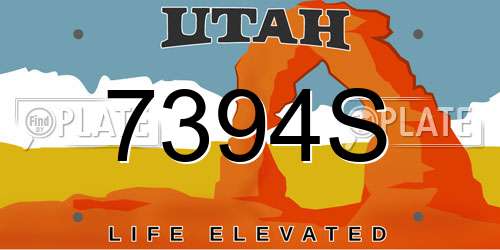 7394S Utah License Plate