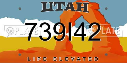 739I42 Utah License Plate