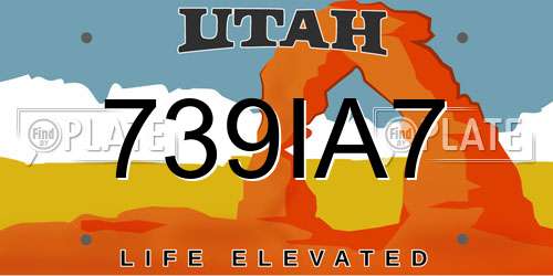 739IA7 Utah License Plate